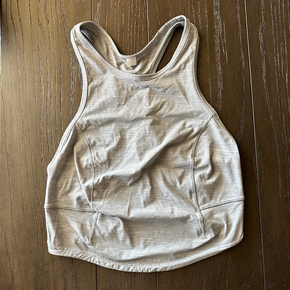 Lululemon Power Thru Tank, Size 4, Heather Rhino Grey